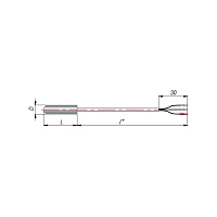 ДТС014-Pt100.В3.25/2м L=25мм d=5мм lкаб=2,0м УТ000008088